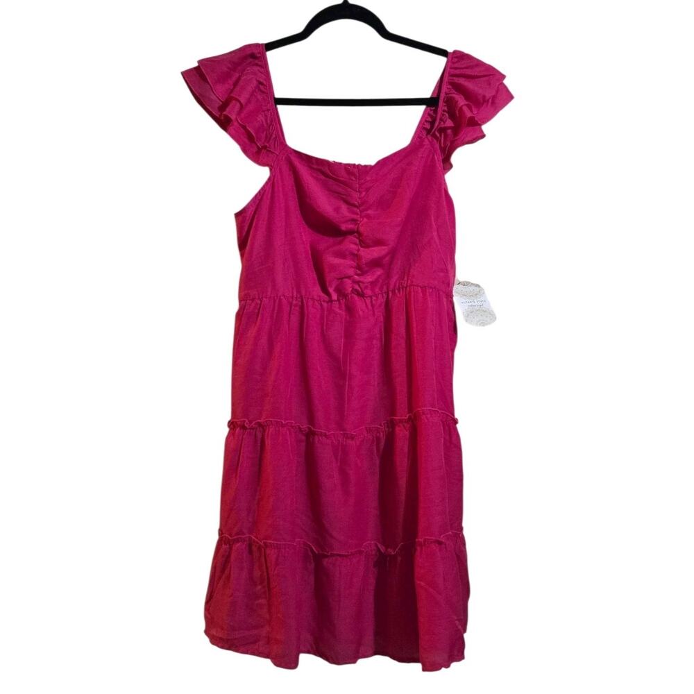 Women's Pink Alter’d State Mini Dress New Babydoll Coquette Tiered Ruffled Smock